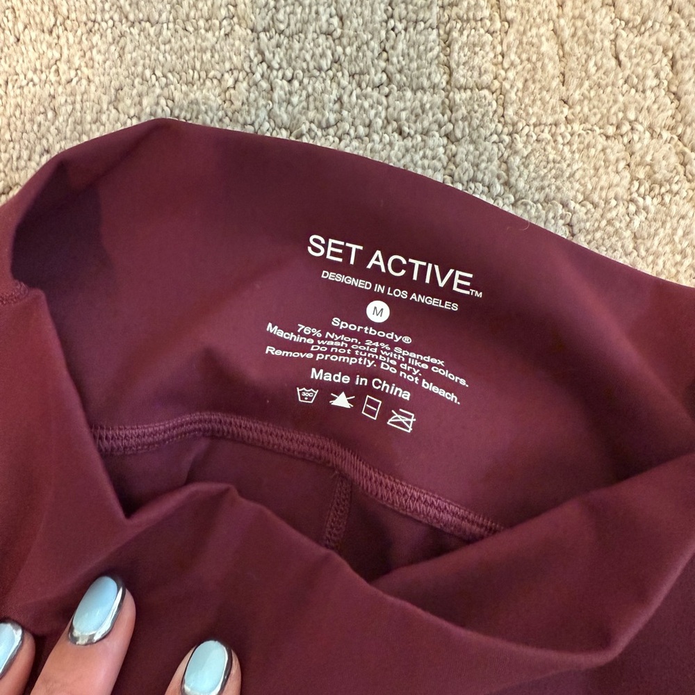 SET Active Deep Red Sport Body leggings